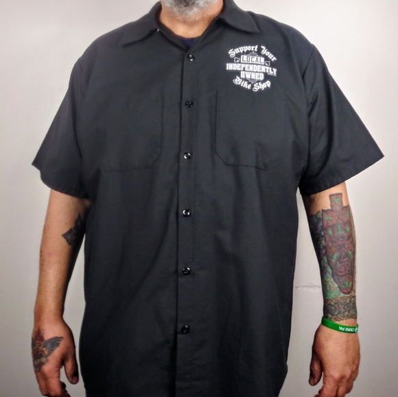 NWOT Red Kap Biker Short Sleeve Work Shirt Grey - Picture 8 of 8